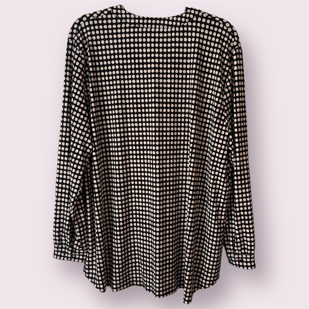 Anne Klein NWT Polka Dot Blouse, Black and White - Picture 2 of 6
